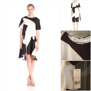 NWT Donna Morgan Charmeuse geoprint dress